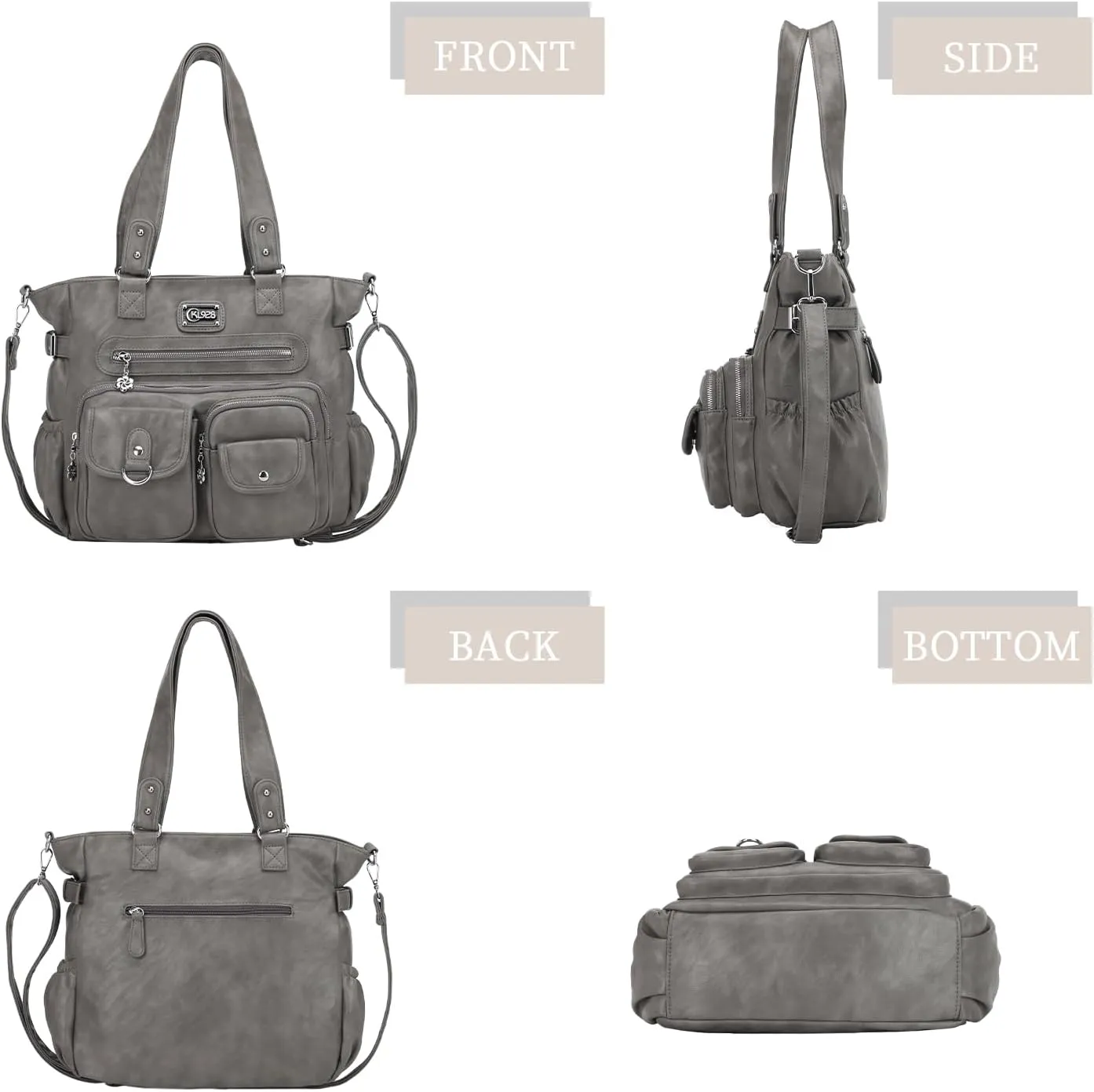 KL928 Large Purses for Women Shoulder Bag Tote Handbags Stylish Vegan Leather Hobo Bags Ladies