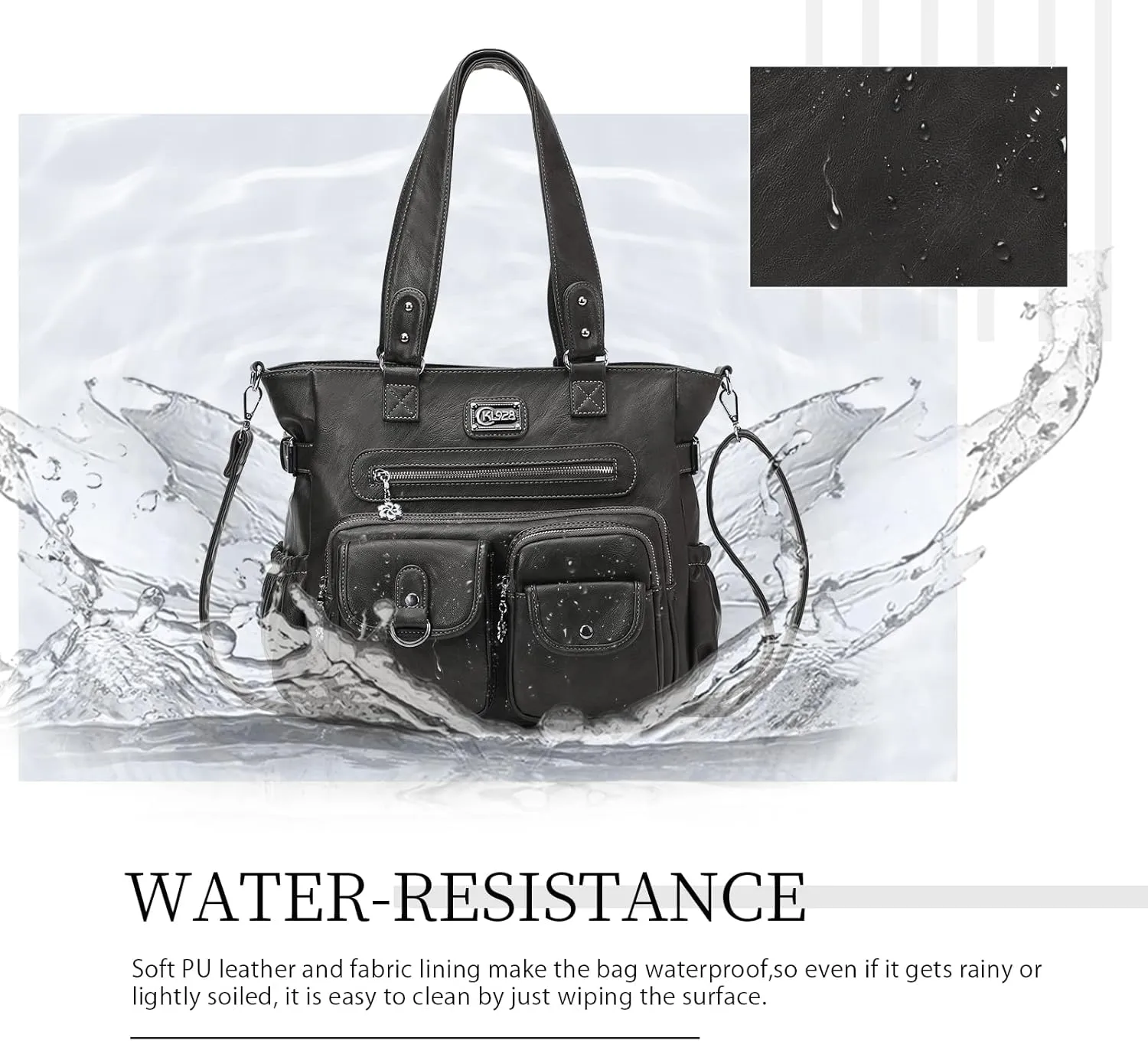 KL928 Large Purses for Women Shoulder Bag Tote Handbags Stylish Vegan Leather Hobo Bags Ladies