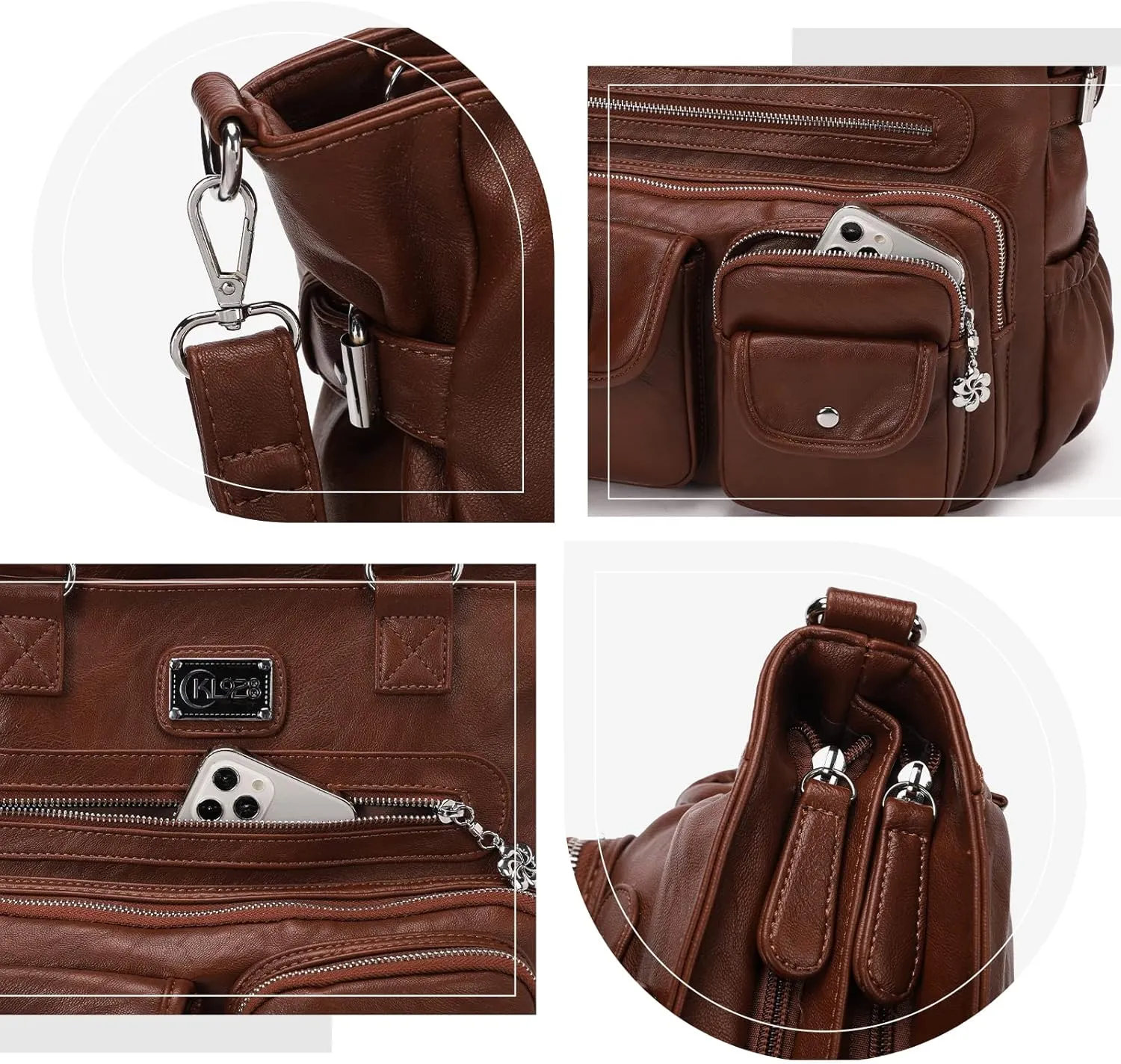 KL928 Large Purses for Women Shoulder Bag Tote Handbags Stylish Vegan Leather Hobo Bags Ladies