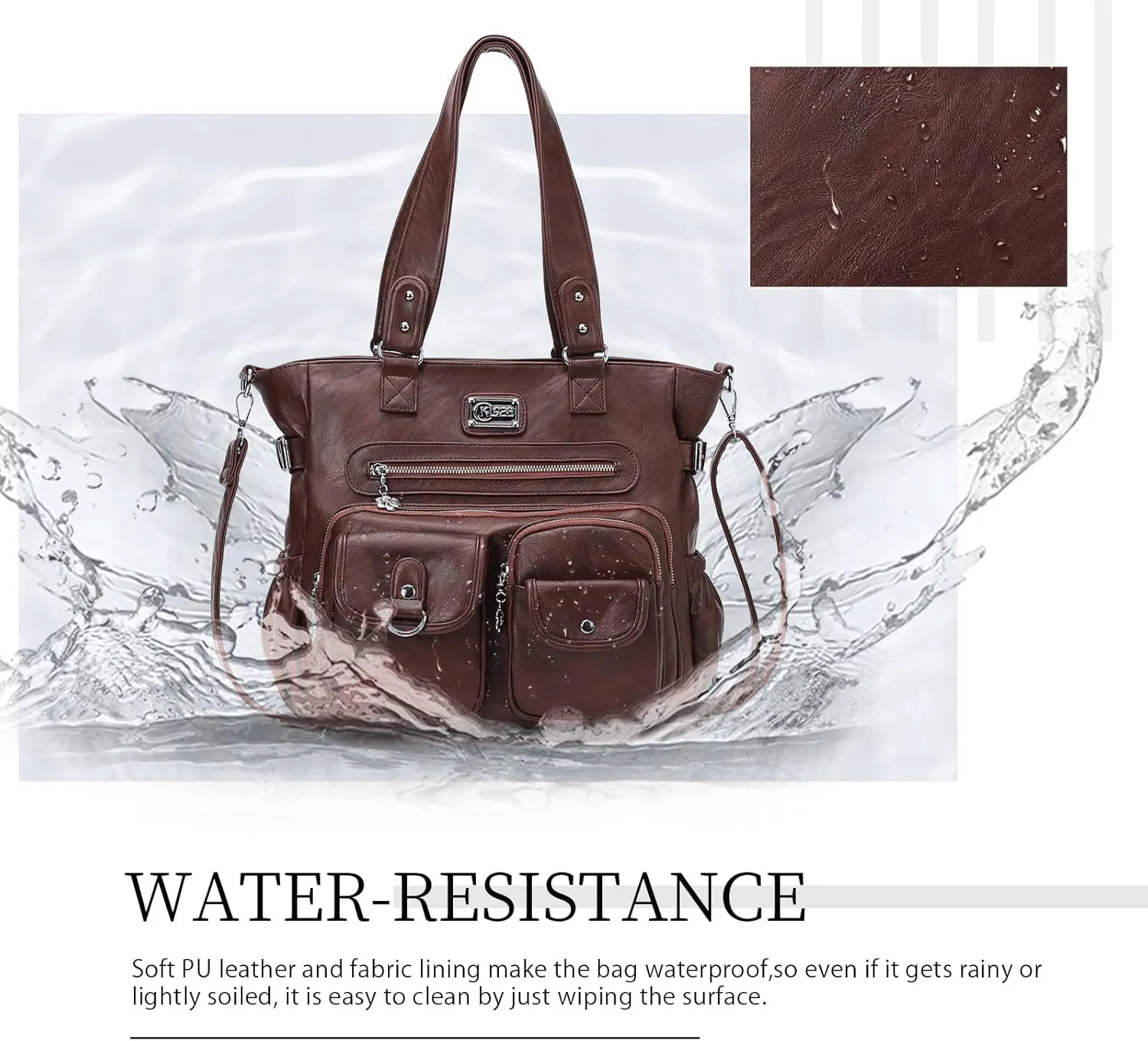 KL928 Large Purses for Women Shoulder Bag Tote Handbags Stylish Vegan Leather Hobo Bags Ladies