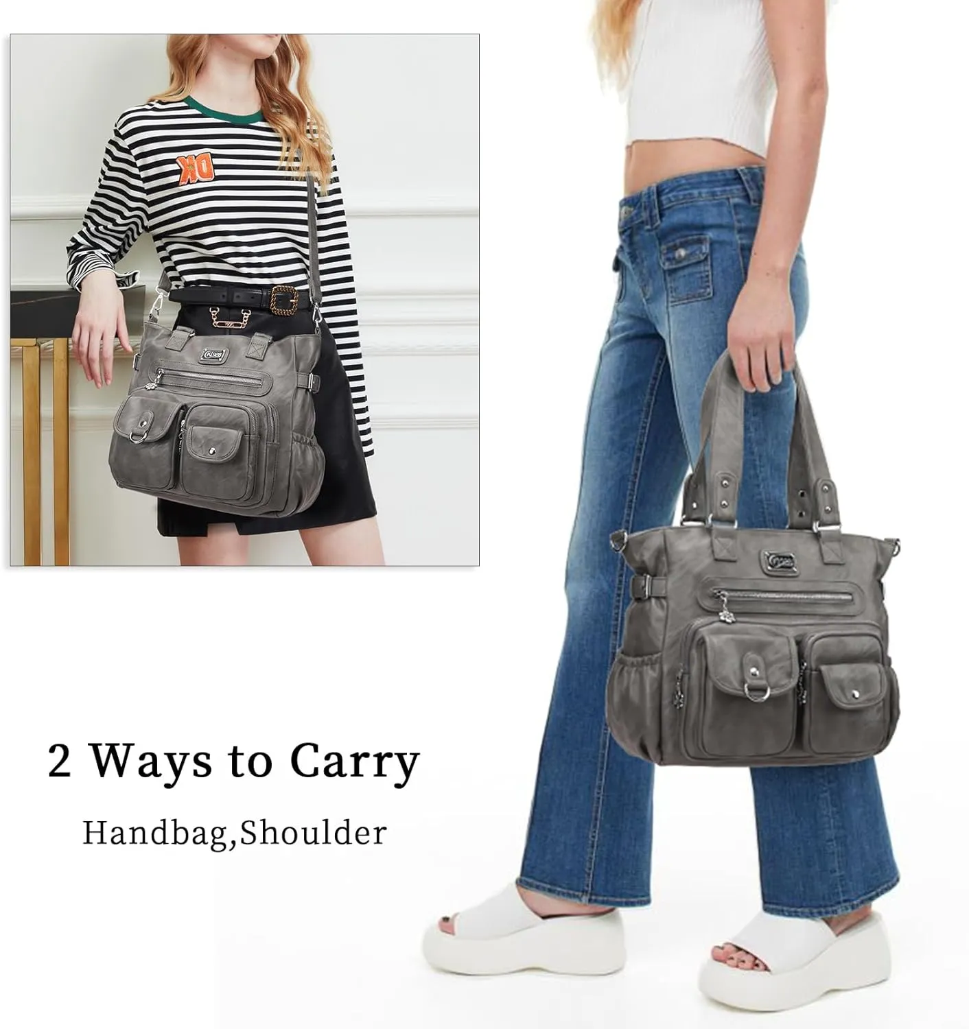 KL928 Large Purses for Women Shoulder Bag Tote Handbags Stylish Vegan Leather Hobo Bags Ladies