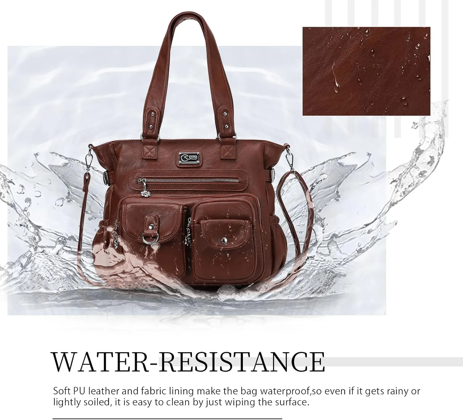 KL928 Large Purses for Women Shoulder Bag Tote Handbags Stylish Vegan Leather Hobo Bags Ladies