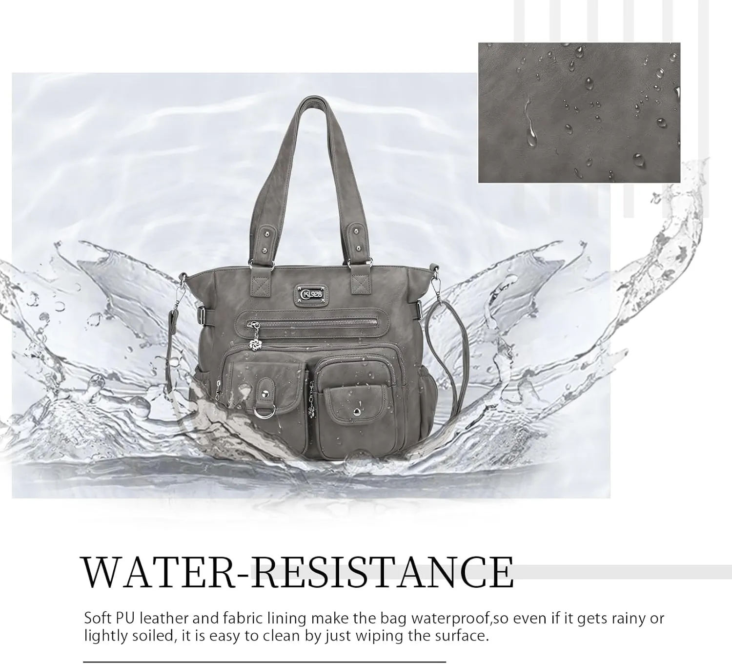 KL928 Large Purses for Women Shoulder Bag Tote Handbags Stylish Vegan Leather Hobo Bags Ladies