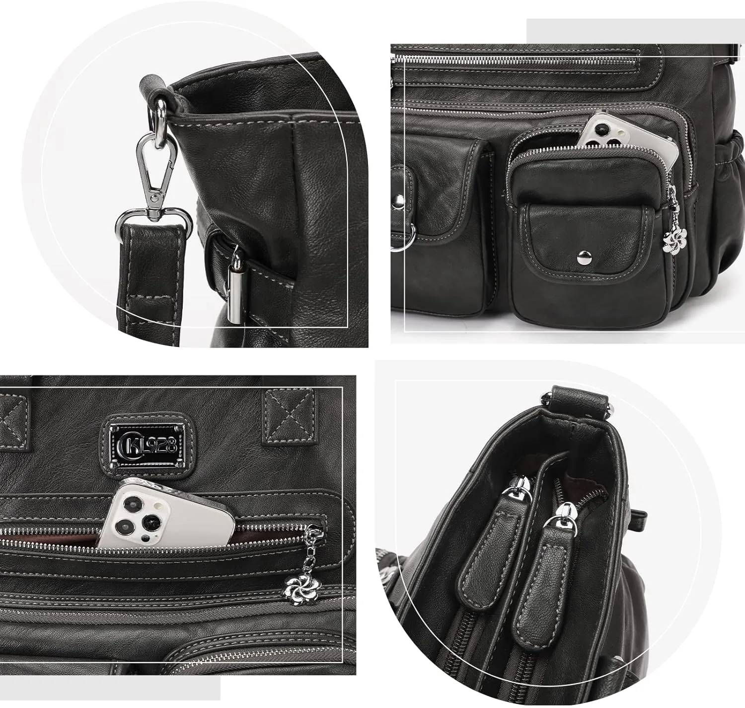 KL928 Large Purses for Women Shoulder Bag Tote Handbags Stylish Vegan Leather Hobo Bags Ladies