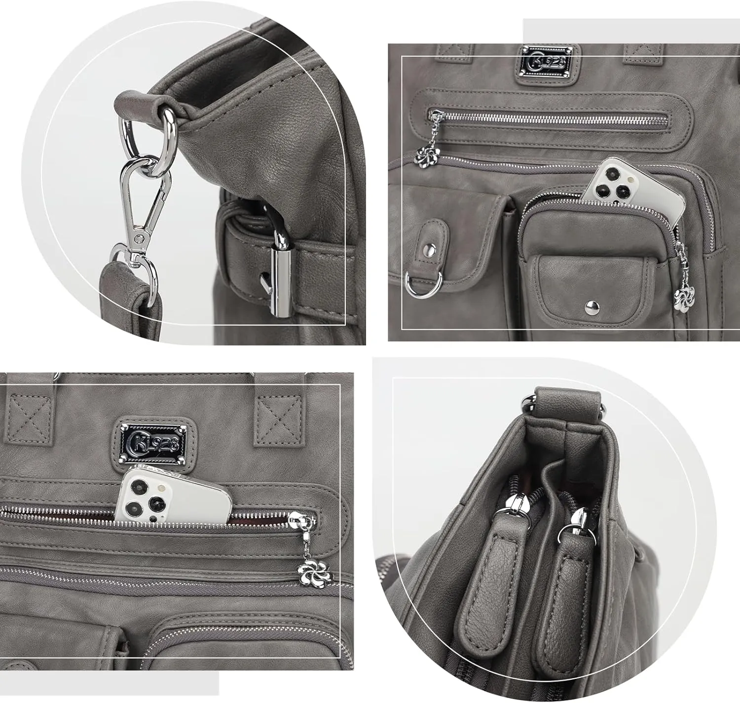KL928 Large Purses for Women Shoulder Bag Tote Handbags Stylish Vegan Leather Hobo Bags Ladies