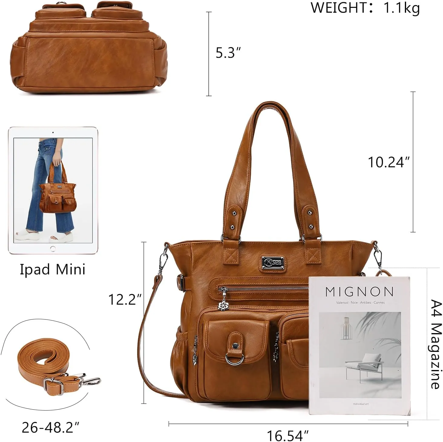 KL928 Large Purses for Women Shoulder Bag Tote Handbags Stylish Vegan Leather Hobo Bags Ladies