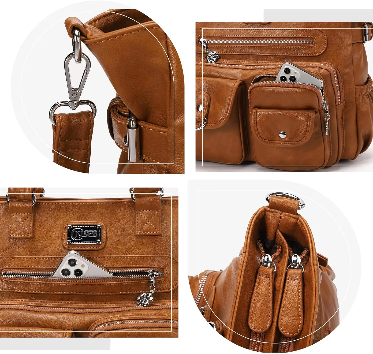 KL928 Large Purses for Women Shoulder Bag Tote Handbags Stylish Vegan Leather Hobo Bags Ladies