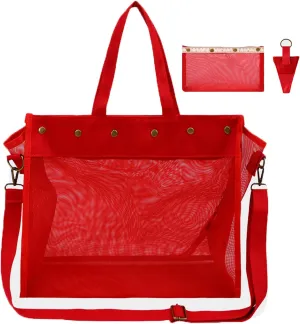 Knitting Bag Large Yarn Storage Organizer,Crochet Bags and Totes,Yarn Bags for Crocheting,Crochet Storage Bags for Crochet Hooks,Knitting Needles,Knit Bags for Crochet Lovers,Mother's Day Gift(Red)