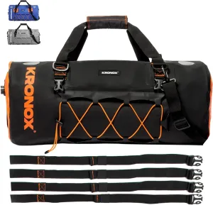 KRONOX Motorcycle Duffel Bag Waterproof, 40L Black – Durable Motorcycle Luggage & Saddle Bags. Back Seat Dry Bag for Travel, Commute & Dirt Bike Gear