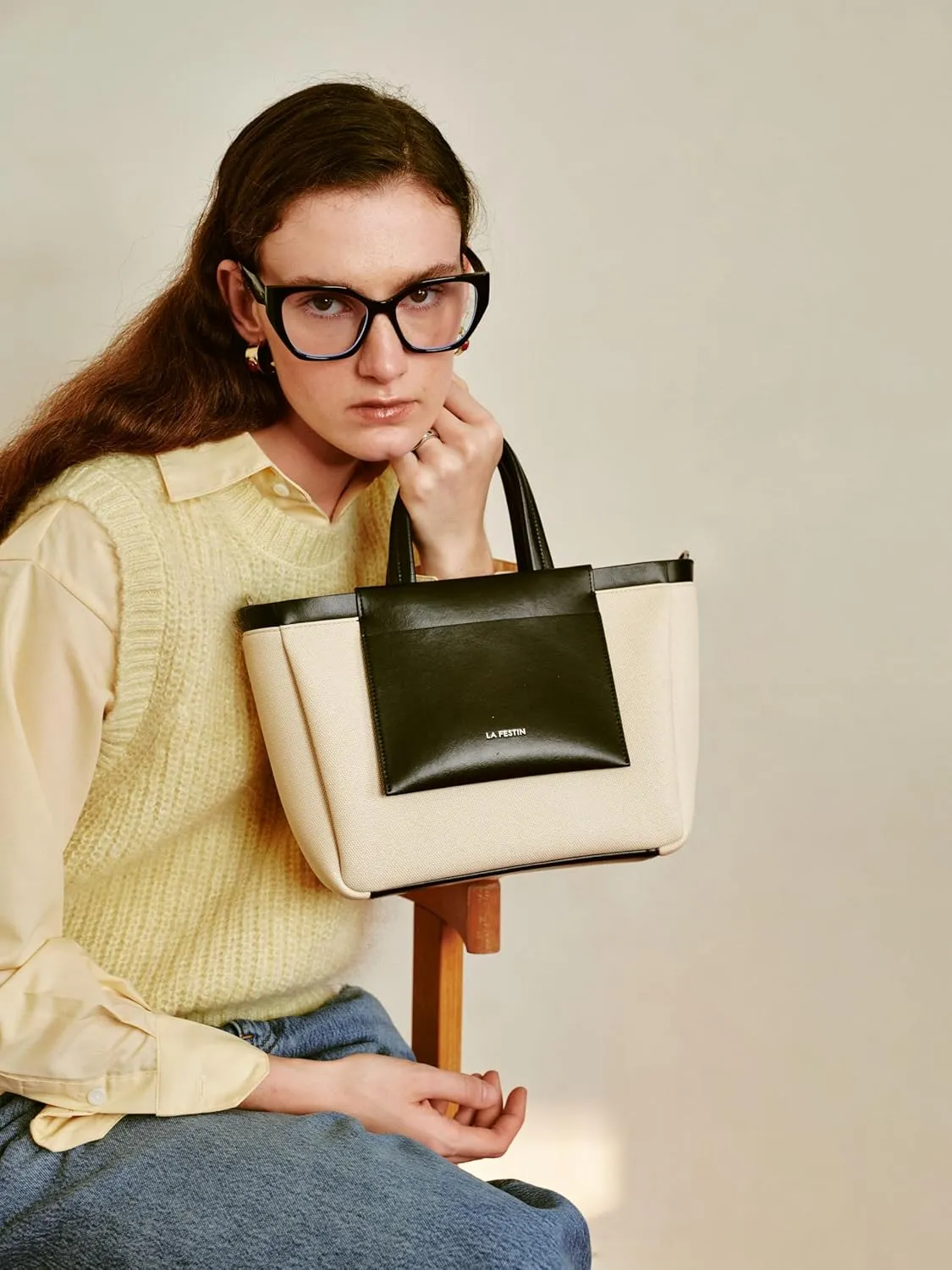 LA FESTIN Cowhide Leather Handbags For Women