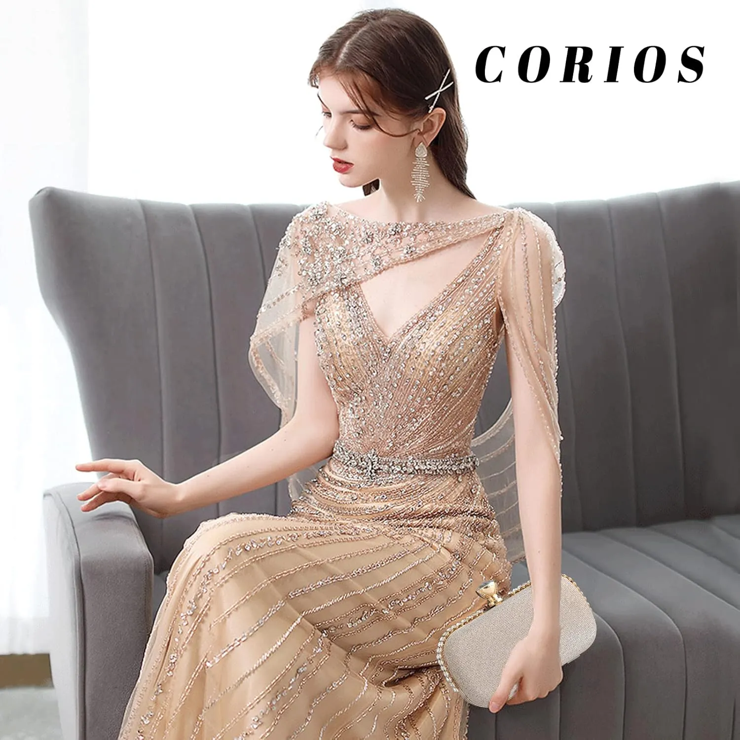 Ladies Clutch Bag Sparkly Rhinestone Evening Bag Women Charming Glittering Handbag