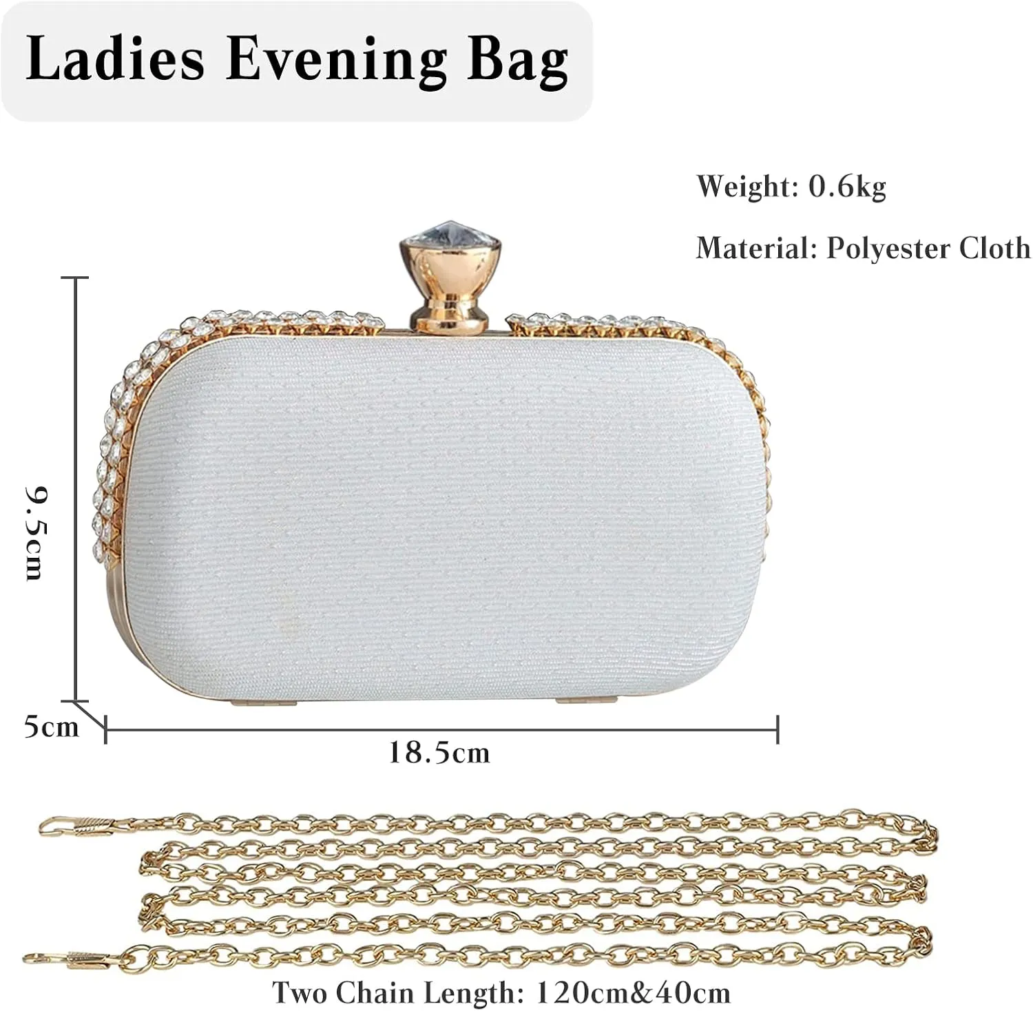 Ladies Clutch Bag Sparkly Rhinestone Evening Bag Women Charming Glittering Handbag