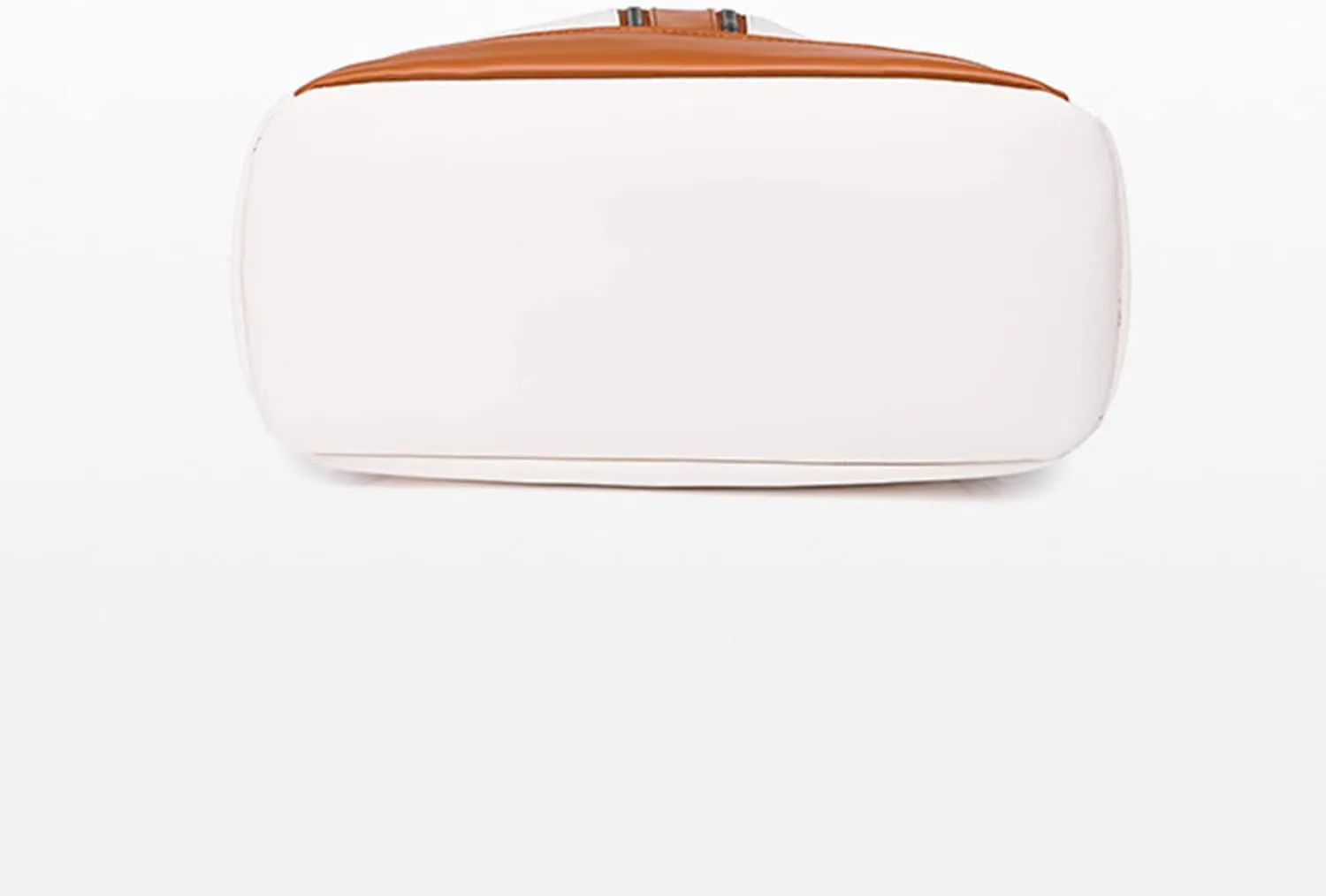 Ladies Fashion Versatile Color Matching Leather Shoulder Bag Casual Light Zipper Student Backpack (White, One Size)