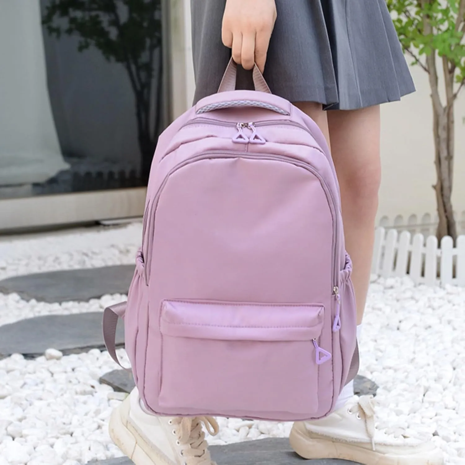 Ladies Multipurpose Design Handbag Adjustable Shoulder Belt Zipper Backpacks Outdoor Travel Backpack for Girls(D)