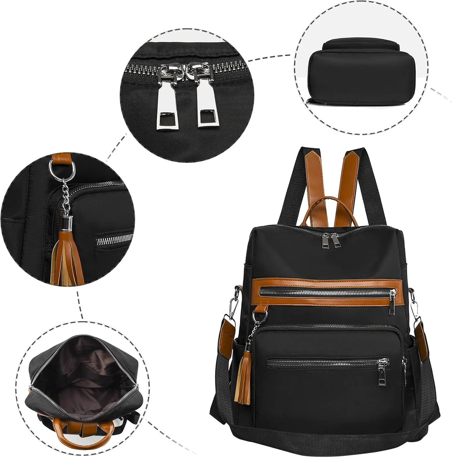 Ladies Multipurpose Design Handbag Casual Messenger Crossbody Bags Versatile Bags School Backpack for Teen Girls