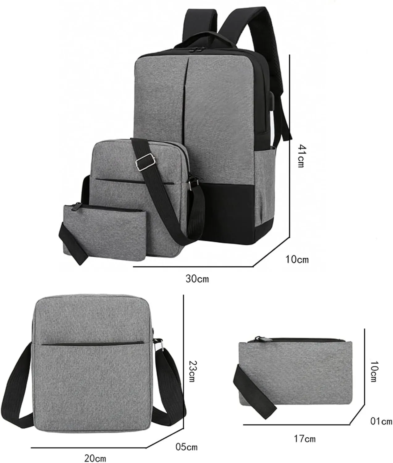 Ladies Multipurpose Design Handbag Convertible Shoulder Bags with Wristlet for Work College Clear Mini Backpack(Grey)