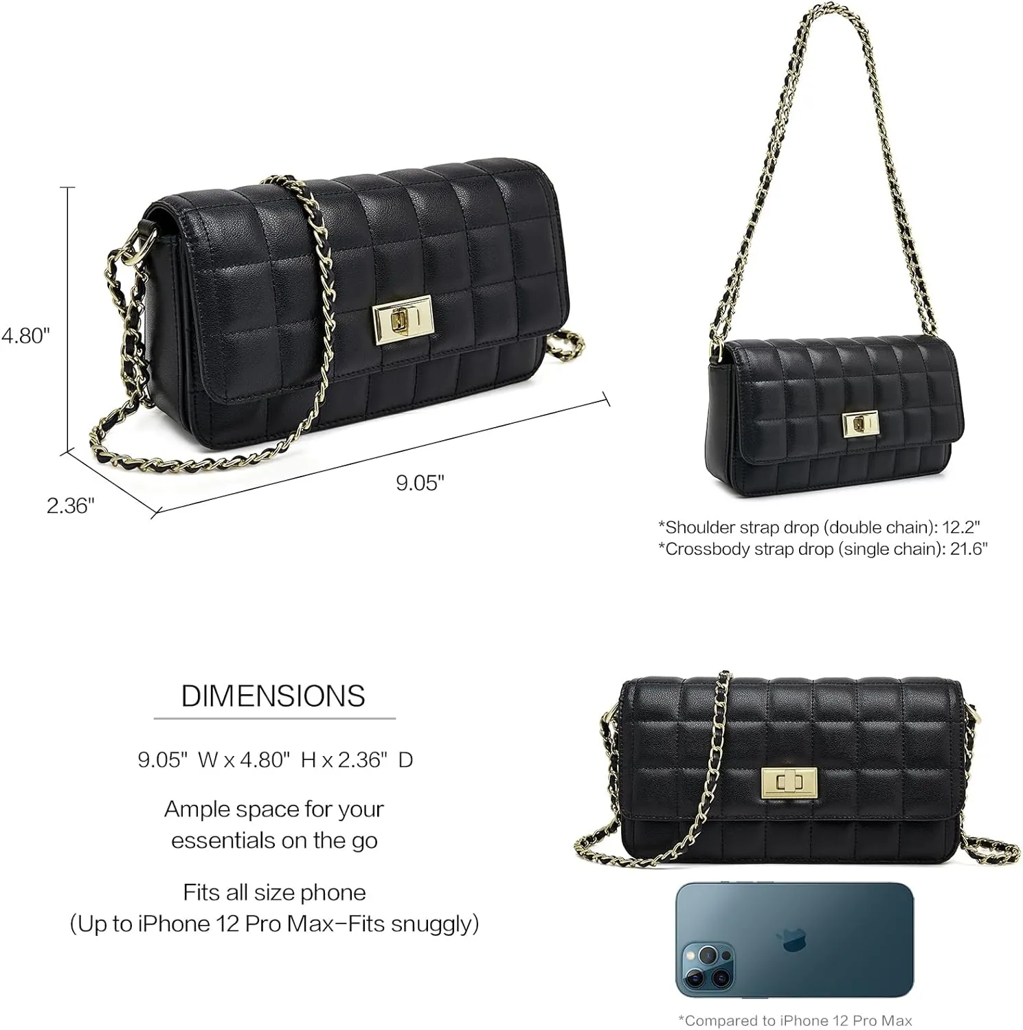 LAORENTOU Vegan Leather Crossbody Bags for Women Heart Shaped Magnetic Buckle Shoulder Bag Purse for Ladies