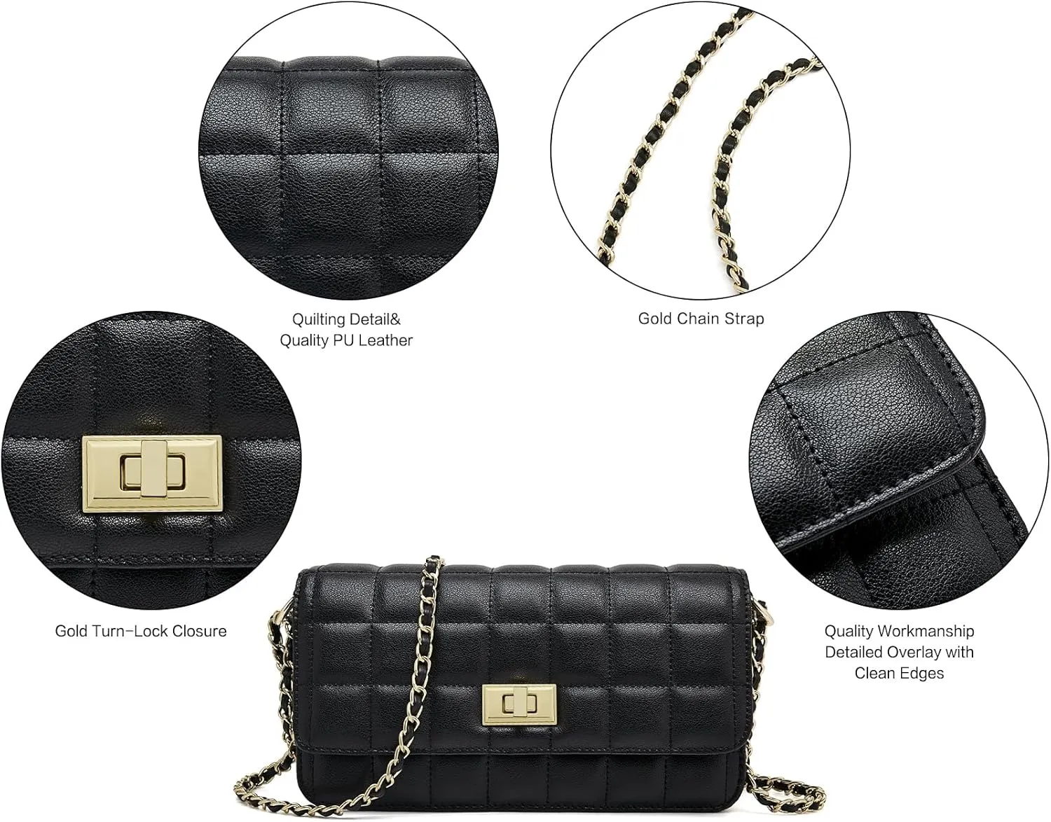 LAORENTOU Vegan Leather Crossbody Bags for Women Heart Shaped Magnetic Buckle Shoulder Bag Purse for Ladies