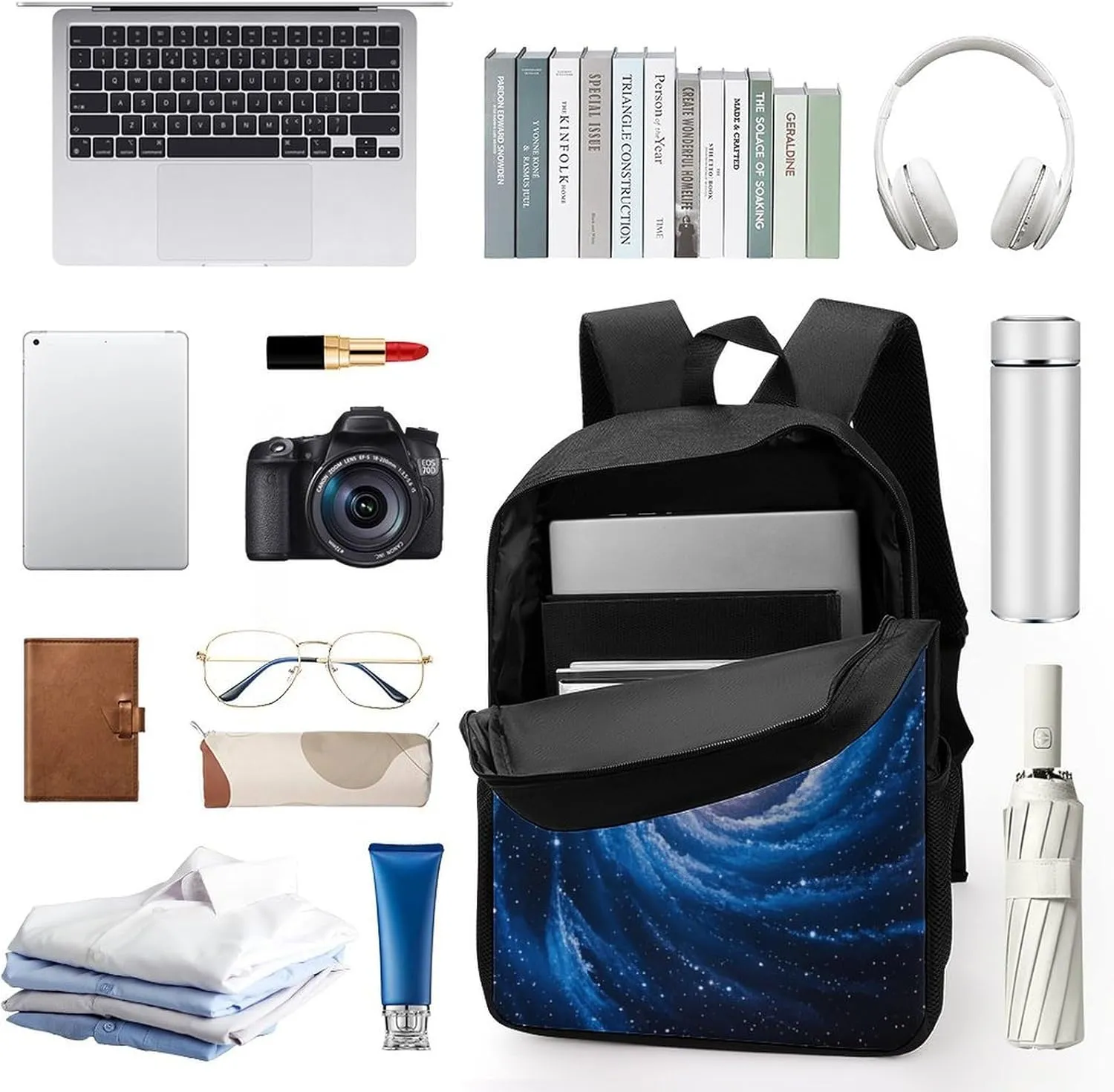 Laptop Backpack for Men Women Daypack Blue Galaxy Computer Bag Travel Backpacks Laptop Bag