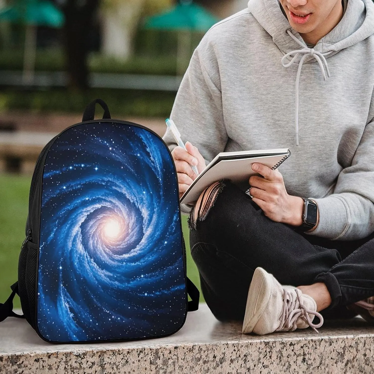 Laptop Backpack for Men Women Daypack Blue Galaxy Computer Bag Travel Backpacks Laptop Bag
