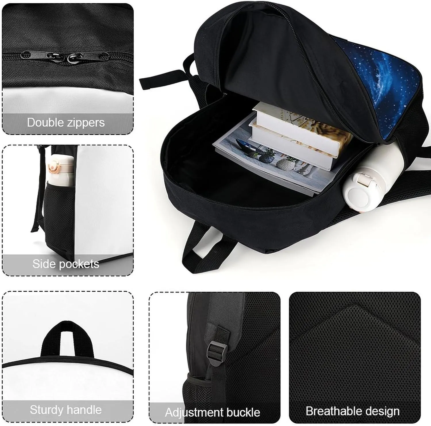 Laptop Backpack for Men Women Daypack Blue Galaxy Computer Bag Travel Backpacks Laptop Bag