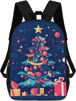 Laptop Backpack for Men Women Daypack Cartoon Christmas Tree Computer Bag Travel Backpacks Laptop Bag