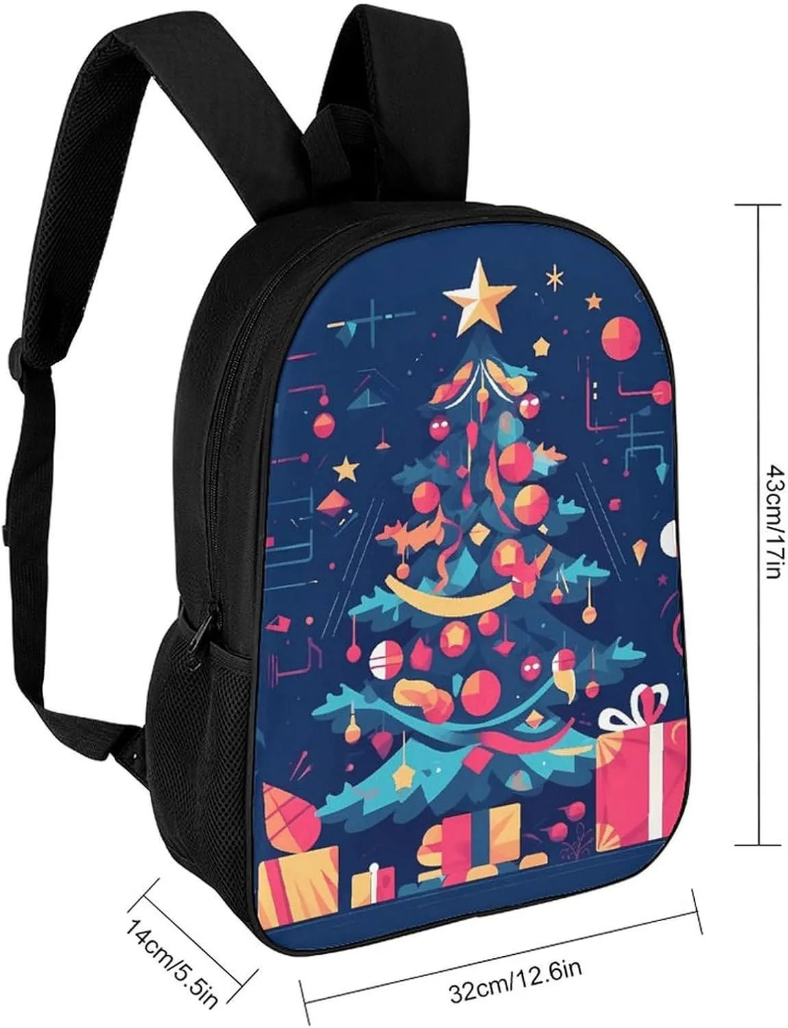 Laptop Backpack for Men Women Daypack Cartoon Christmas Tree Computer Bag Travel Backpacks Laptop Bag