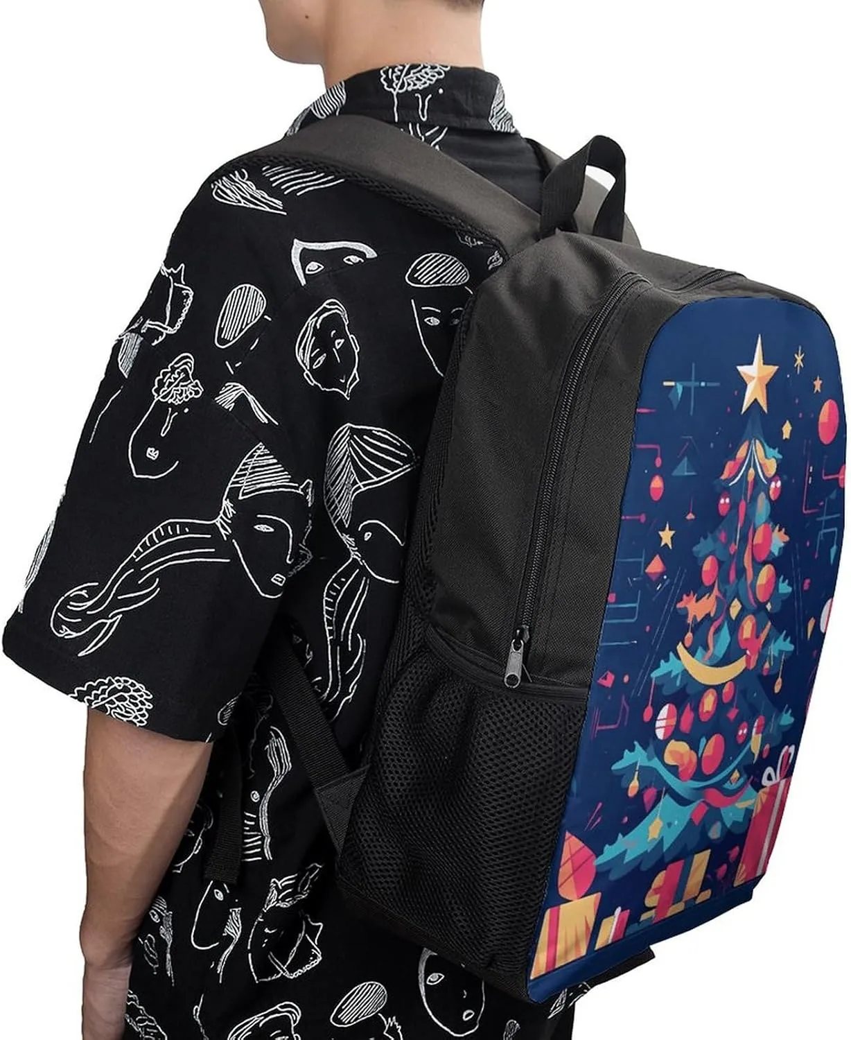 Laptop Backpack for Men Women Daypack Cartoon Christmas Tree Computer Bag Travel Backpacks Laptop Bag