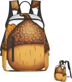 Laptop Backpack Lightweight Travel Backpack Cartoon Acorn Computer Bag Hiking Daypack for Men Women