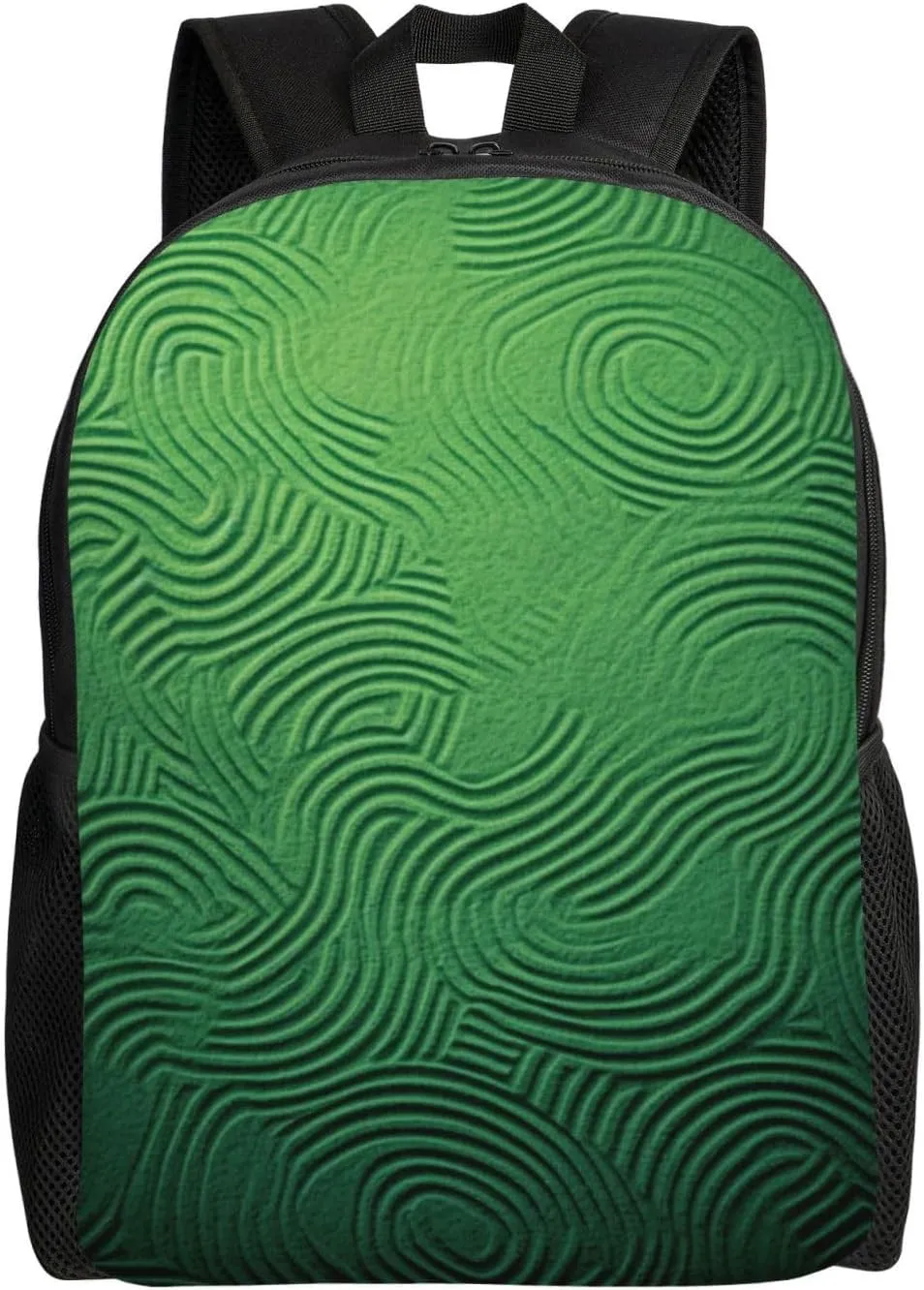 Laptop Backpack Lightweight Travel Backpack Green Curve Texture Computer Bag Hiking Daypack for Men Women