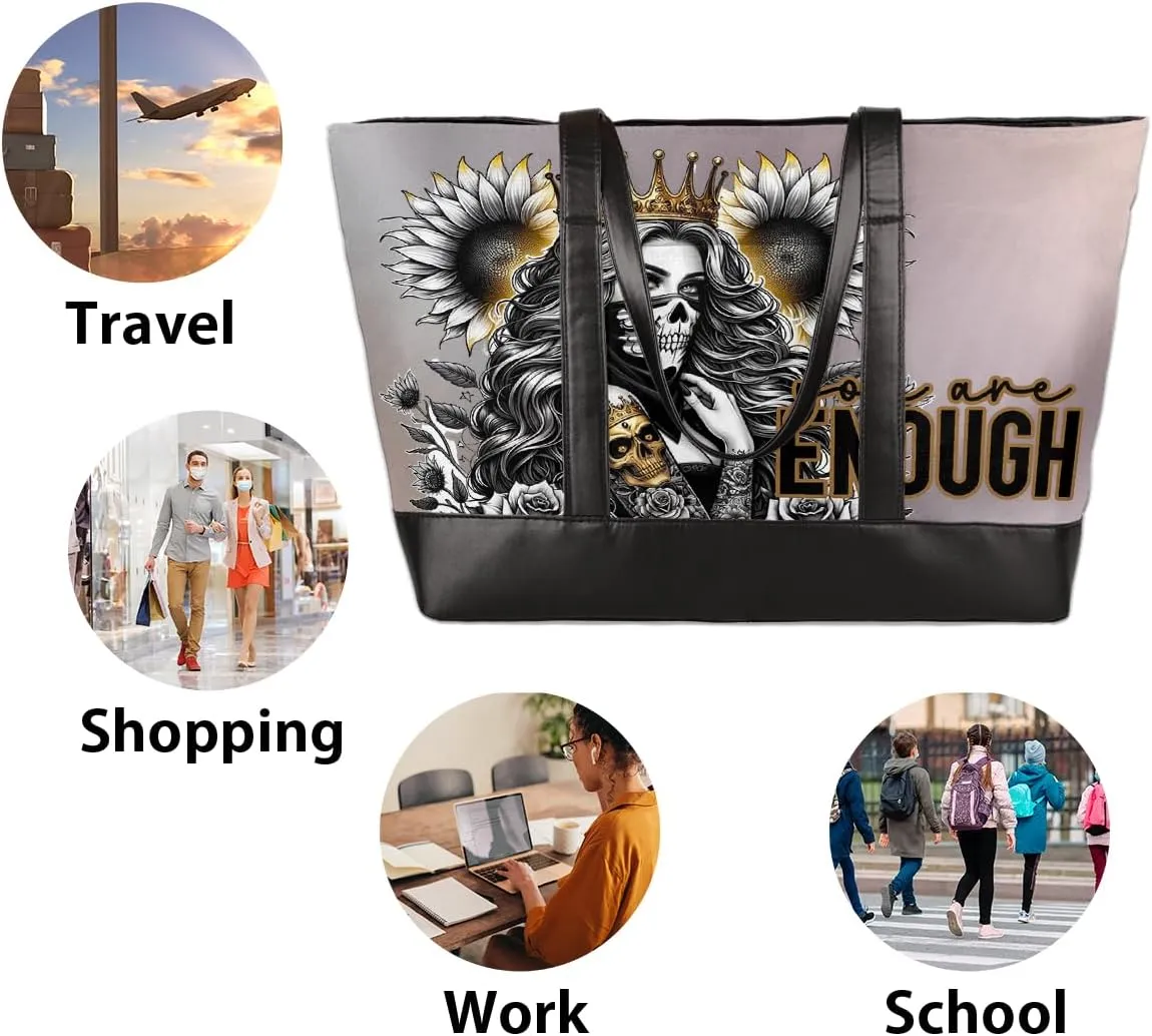 Laptop Tote Bag for Women Girls Large Canvas Shoulder Bag