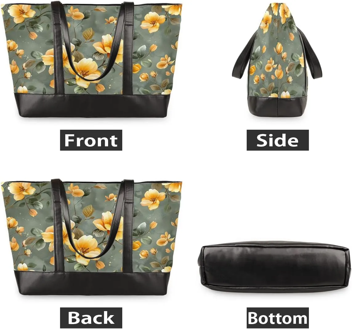 Laptop Tote Bag for Women Girls Large Canvas Shoulder Bag