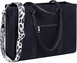 Laptop Tote Bag for Women Work 15.6 inch Canvas Shoulder Bags Computer Messenger Purse Teacher Handbag Office Briefcase