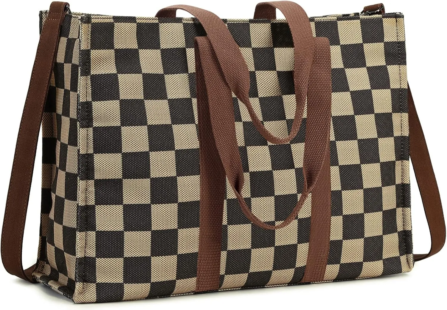 Laptop Tote Bag for Women Work 15.6 inch Canvas Shoulder Bags Computer Messenger Purse Teacher Handbag Office Briefcase
