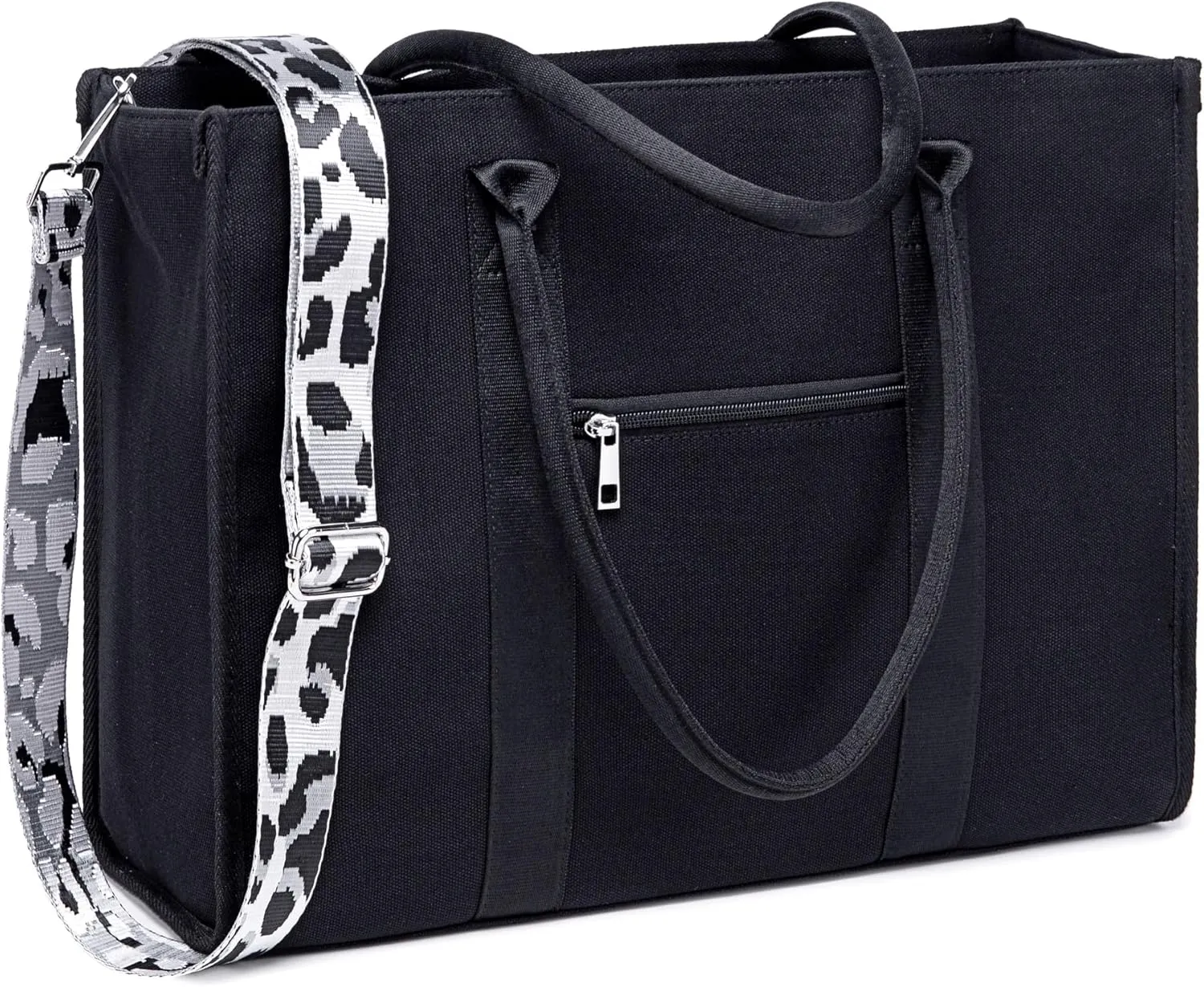 Laptop Tote Bag for Women Work 15.6 inch Canvas Shoulder Bags Computer Messenger Purse Teacher Handbag Office Briefcase