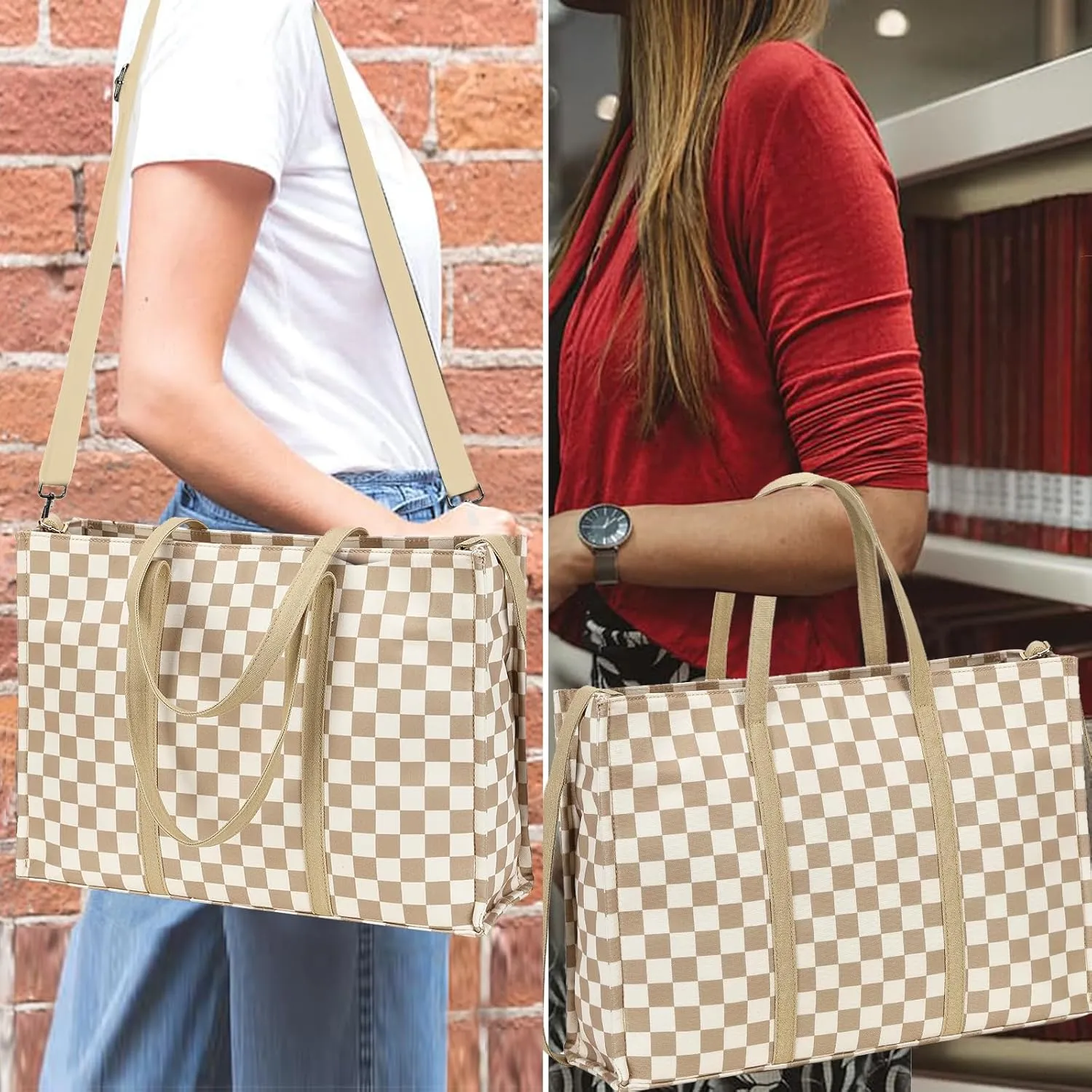 Laptop Tote Bag for Women Work 15.6 inch Canvas Shoulder Bags Computer Messenger Purse Teacher Handbag Office Briefcase