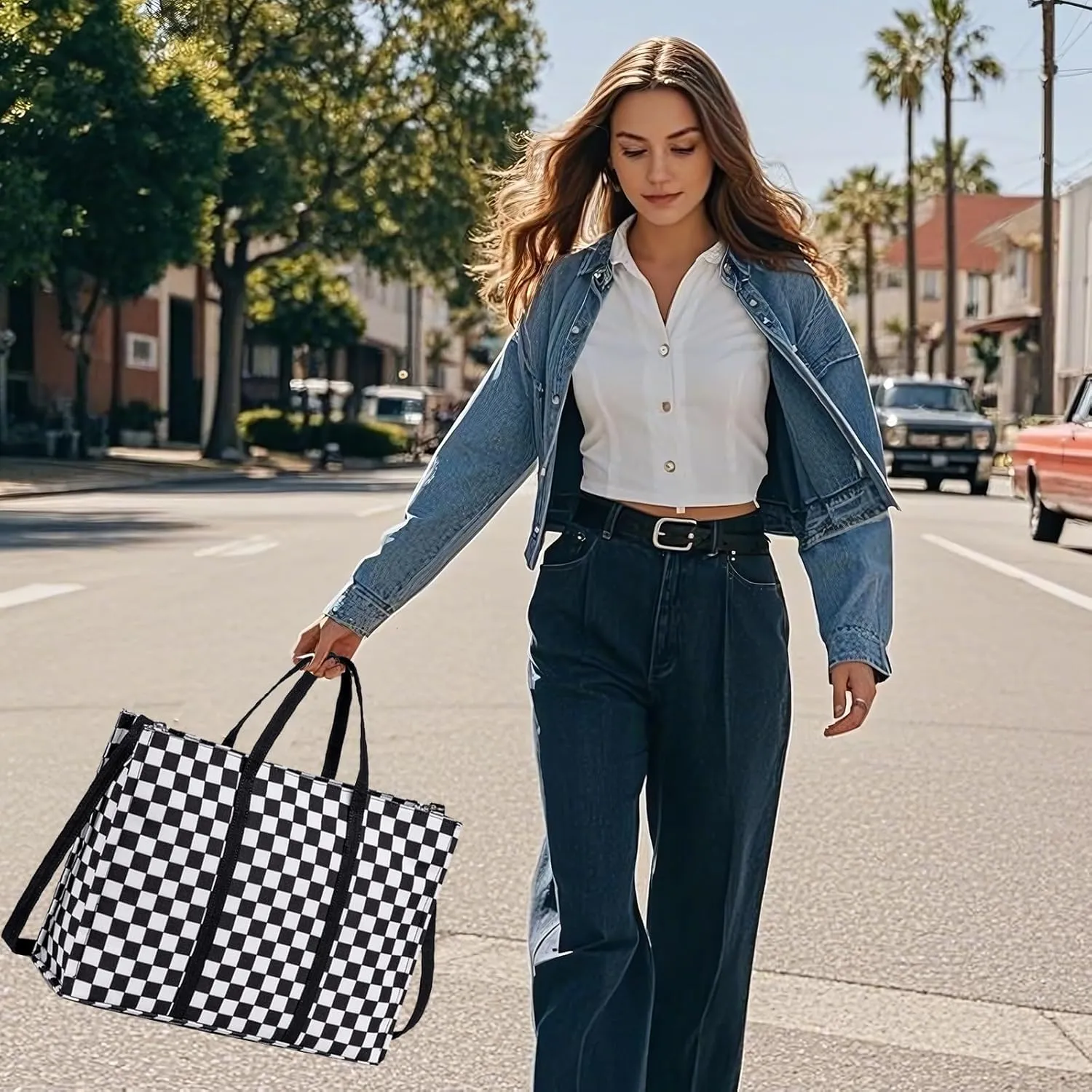 Laptop Tote Bag for Women Work 15.6 inch Canvas Shoulder Bags Computer Messenger Purse Teacher Handbag Office Briefcase