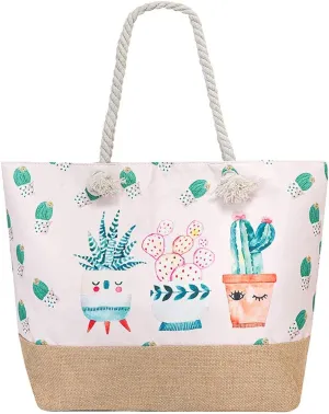 Large Beach Travel Canvas Tote Cute Shoulder Shopping Bag