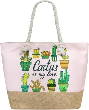 Large Beach Travel Canvas Tote Cute Shoulder Shopping Bag