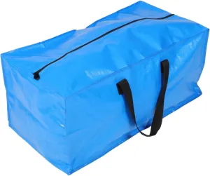 Large Capacity Travel Duffle Bag Durable Pe Zipper Luggage Bag for Trips Gym School Moving Spacious Blue Storage