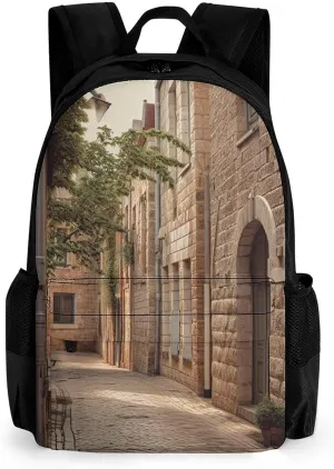 Large Laptop Backpack for Woman Computer Bag Lightweight Work Bag Architecture Streets Houses Travel Daypacks for Man