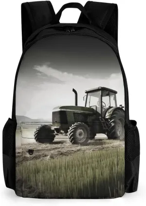 Large Laptop Backpack for Woman Computer Bag Lightweight Work Bag Tractor Agriculture Tranquil Travel Daypacks for Man