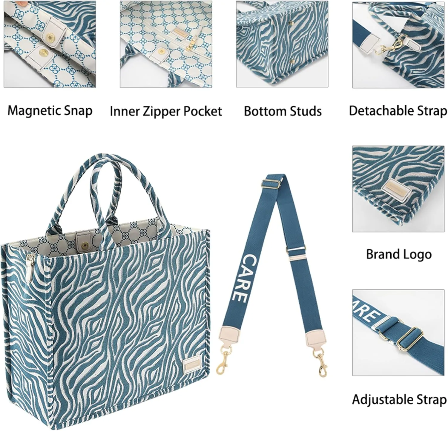 Large Tote Bag Luxury Spacious CARRY ALL and Perfect for Travel, Work, Shopping, Gym, Beach, and Everyday Use