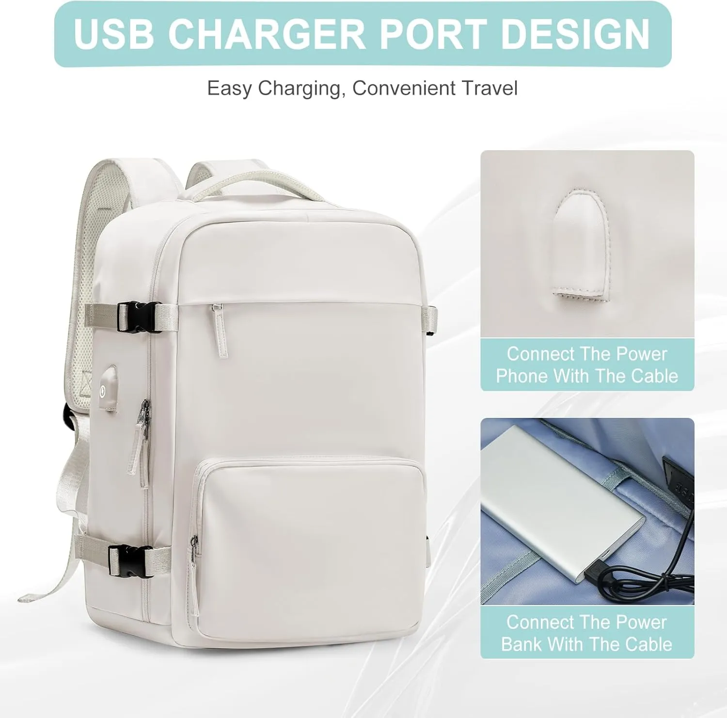 Large Travel Backpack for Women Men, Waterproof Carry on Backpack for Flight Approved, Mochila de Viaje Personal Item Luggage Backpacks with Shoce Compartment, Bulto de Viaje Tiktok Backpacks