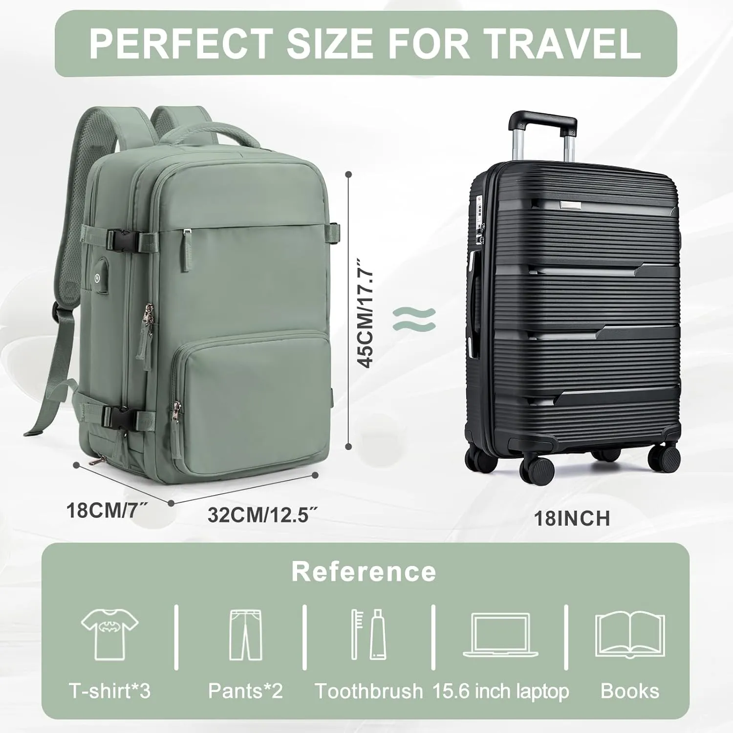 Large Travel Backpack for Women Men, Waterproof Carry on Backpack for Flight Approved, Mochila de Viaje Personal Item Luggage Backpacks with Shoce Compartment, Bulto de Viaje Tiktok Backpacks