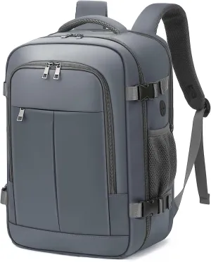 Large Travel Laptop Backpack, Carry on Backpack, 15.6 Inch Durable Business Work Sport Bag with USB Port, Water Resistant Rucksack Book Bag Gifts for Men Women, Grey