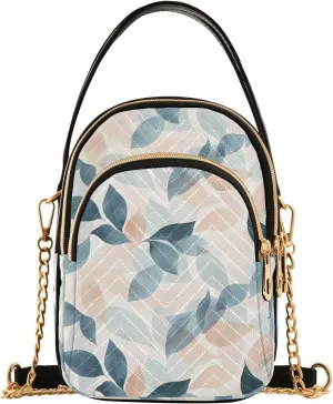 Leafy Abstract Blend Shoulder Handbag for Girls Stylish Crossbody Handbags with Detachable Chain Shoulder Strap