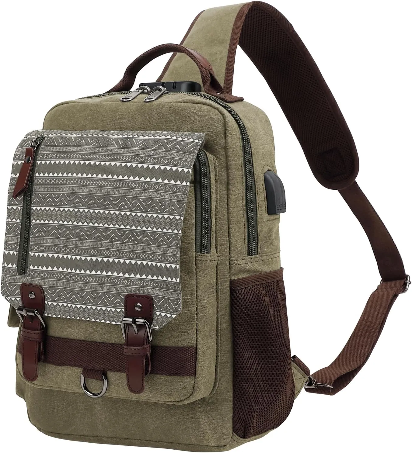 Leaper Retro Crossbody Bag Sling Bag Canvas Messenger Bag for Men Women Shoulder Bag Crossbody Handbags Satchel Travel Bag