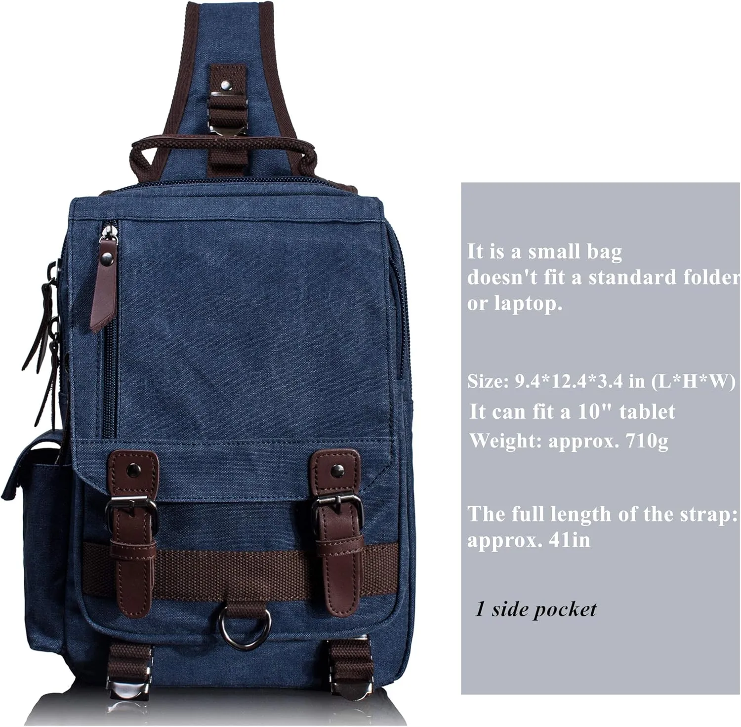 Leaper Retro Crossbody Bag Sling Bag Canvas Messenger Bag for Men Women Shoulder Bag Crossbody Handbags Satchel Travel Bag
