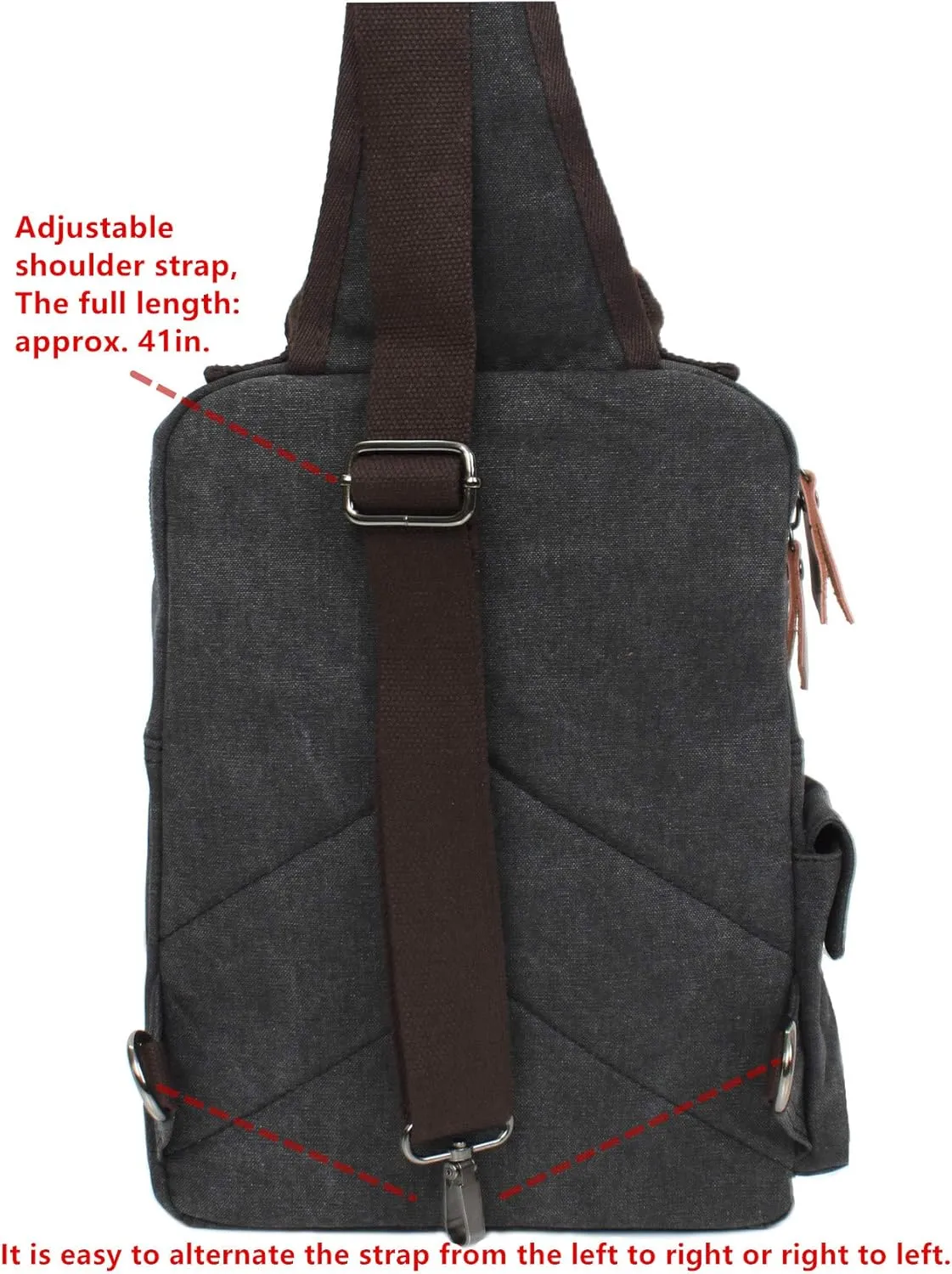 Leaper Retro Crossbody Bag Sling Bag Canvas Messenger Bag for Men Women Shoulder Bag Crossbody Handbags Satchel Travel Bag